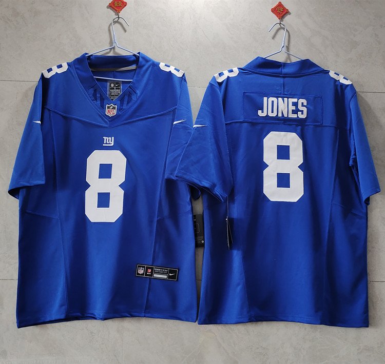Blue New York Giants #8 Daniel Jones 2023 F.U.S.E. Vapor Untouchable Limited Stitched Football Jersey - NYG287