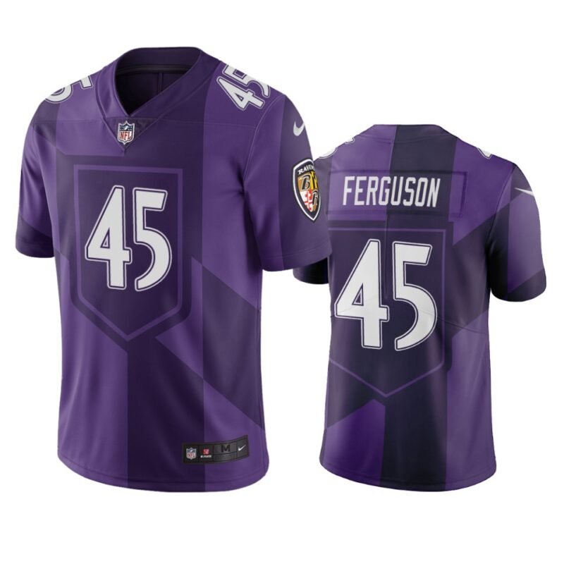 Baltimore Ravens #45 Jaylon Ferguson Purple Vapor Limited City Edition NFL Jersey - BRJ155