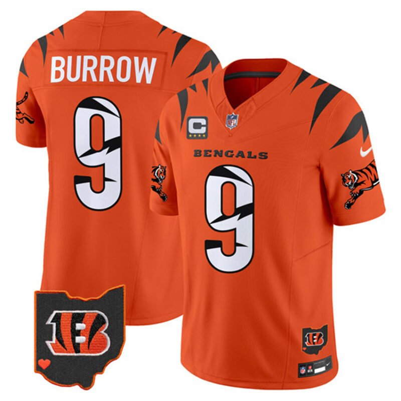 Orange Cincinnati Bengals #9 Joe Burrow F.U.S.E. With 4-Star C Patch Special Vapor Untouchable Limited Stitched Football Jersey - CCB170