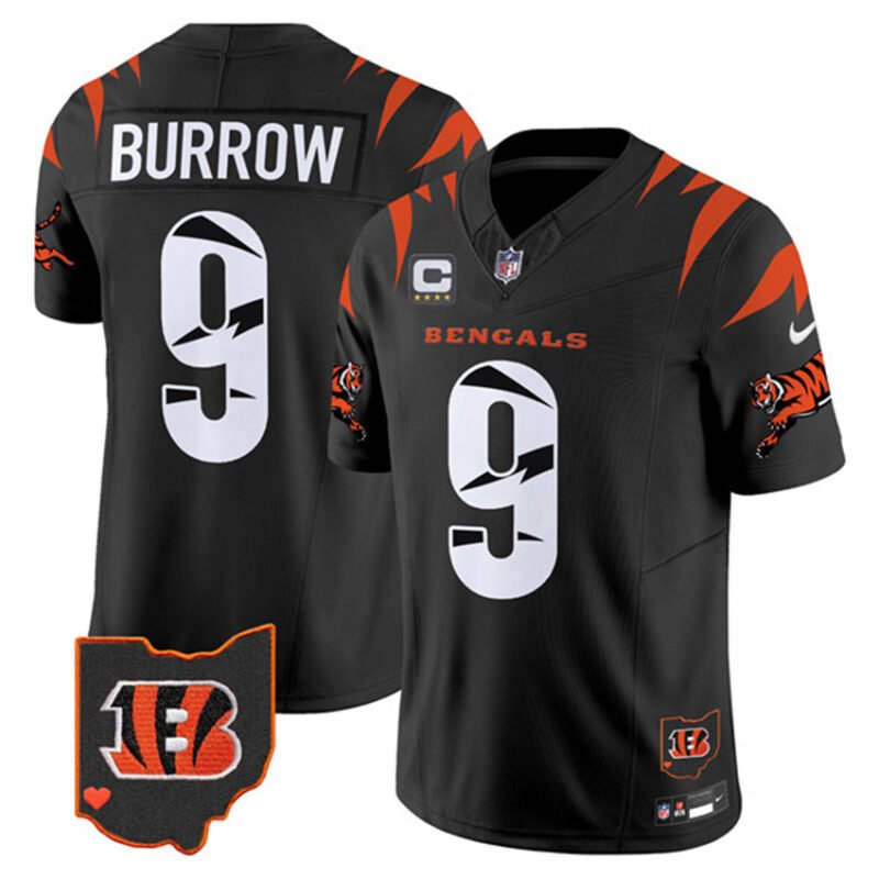 Black Cincinnati Bengals #9 Joe Burrow F.U.S.E. With 4-Star C Patch Special Vapor Untouchable Limited Stitched Football Jersey - CCB49