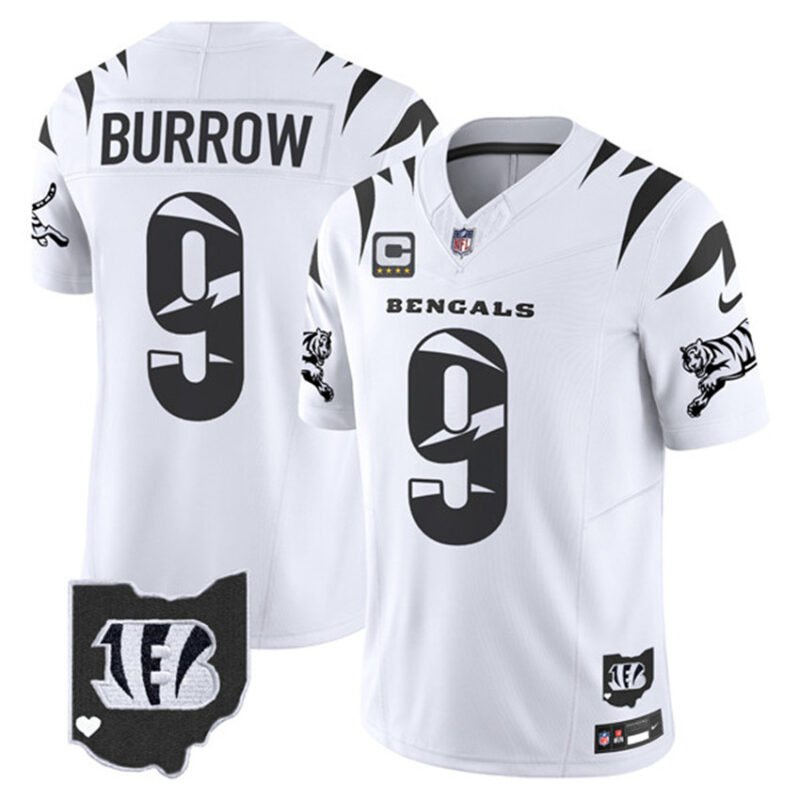 White Cincinnati Bengals #9 Joe Burrow F.U.S.E. With 4-Star C Patch Special Vapor Untouchable Limited Stitched Football Jersey - CCB99