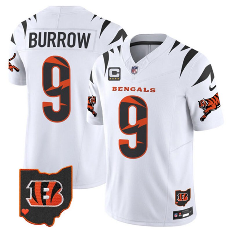 White Cincinnati Bengals #9 Joe Burrow F.U.S.E. With 4-Star C Patch Special Vapor Untouchable Limited Stitched Football Jersey - CCB26