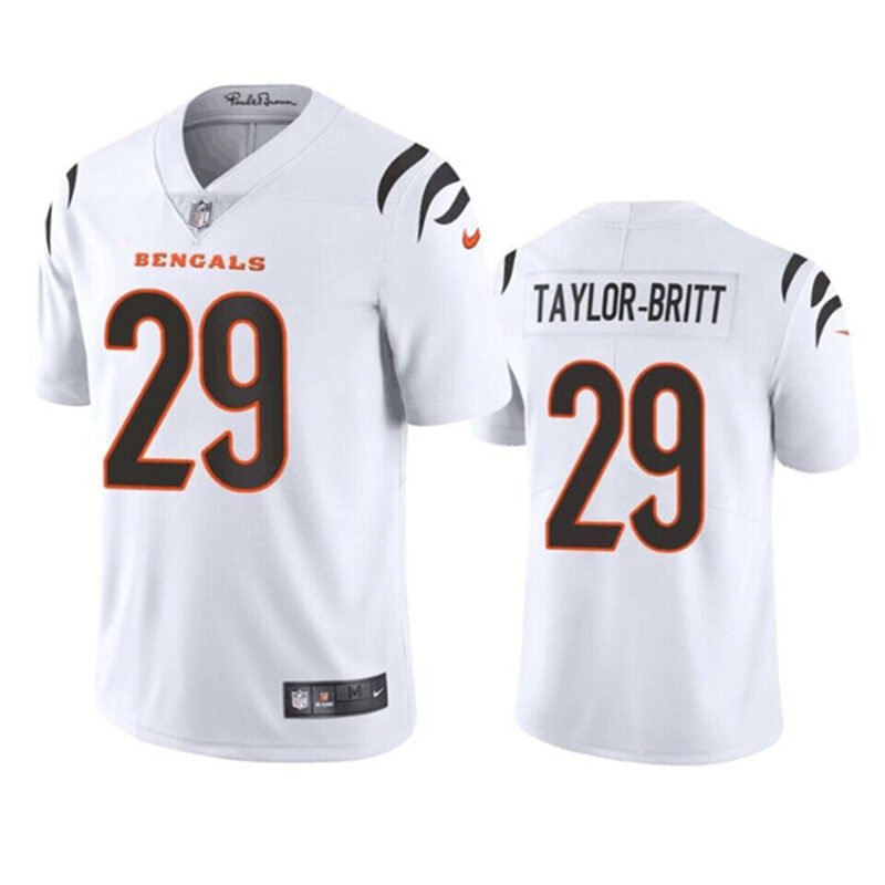 White Cincinnati Bengals #29 Cam Taylor-Britt Vapor Limited Stitched Football Jersey - CCB134