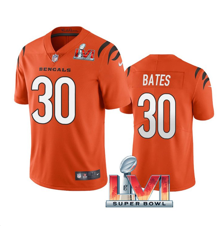 Orange Cincinnati Bengals #30 Jessie Bates 2022 Super Bowl LVI Vapor Limited Stitched Jersey - CCB281