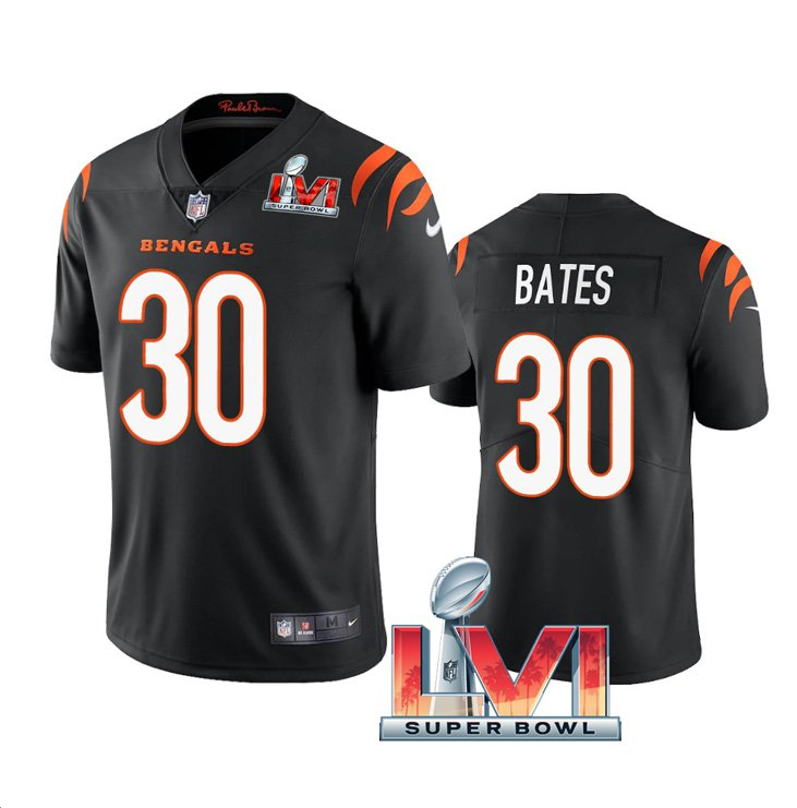 Black Cincinnati Bengals #30 Jessie Bates 2022 Super Bowl LVI Vapor Limited Stitched Jersey - CCB50