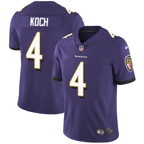 Nike Ravens #4 Sam Koch Purple Team Color Stitched NFL Vapor Untouchable Limited Jersey - BRJ237