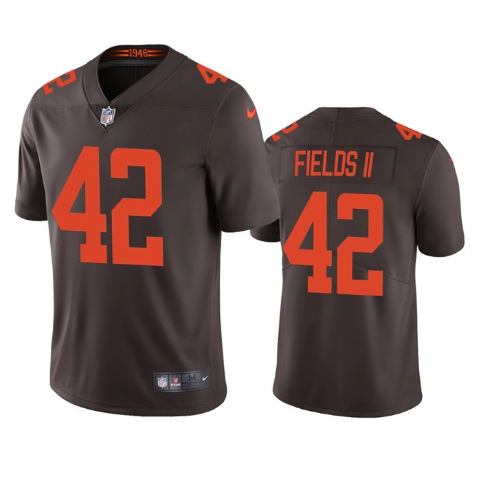 Brown Cleveland Browns #42 Tony Fields II Vapor Untouchable Limited Stitched Jersey - CLB134