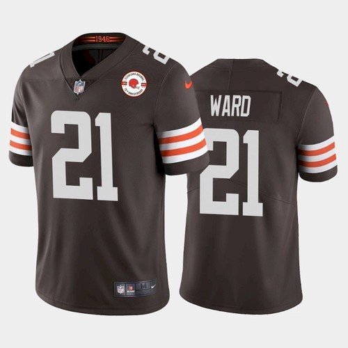 Brown Cleveland Browns #21 Denzel Ward 2021 75th Anniversary Vapor Untouchable Limited Stitched NFL Jersey - CLB25