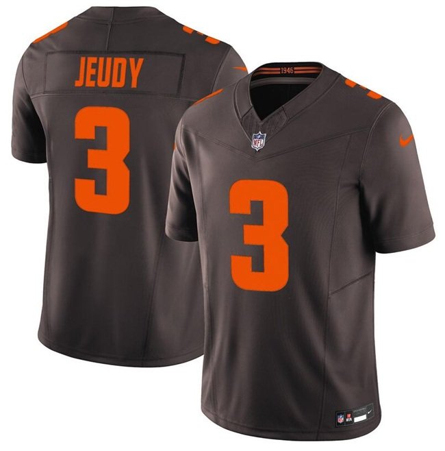 Brown Cleveland Browns #3 Jerry Jeudy 2025 F.U.S.E. 'Alpha Dawg Edition' Vapor Limited Stitched Football Jersey - CLB182