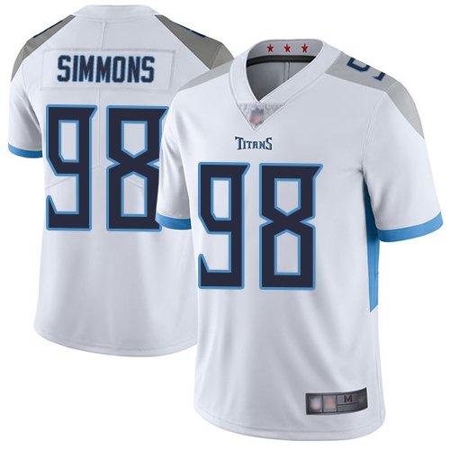 Nike Titans #98 Jeffery Simmons White Stitched NFL Vapor Untouchable Limited Jersey - TNT134