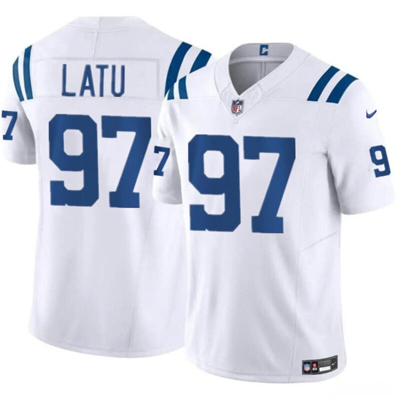 White Indianapolis Colts #97 Laiatu Latu 2024 Draft F.U.S.E. Vapor Limited Stitched Football Jersey - IDC227