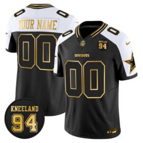Black Dallas Cowboys Active Player Custom Alternate 2025 F.U.S.E. 94 Marshawn Kneeland Memorial Patch Vapor Limited Stitched Football Jersey - DLC191