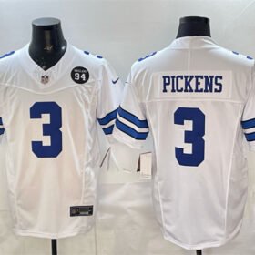 Navy Dallas Cowboys #3 George pickens F.U.S.E. 94 Marshawn Kneeland Memorial Patch Vapor Limited Stitched Football Jersey - DLC455