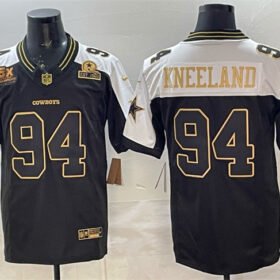 Black Gold Dallas Cowboys #94 Marshawn Kneeland 2025 F.U.S.E. With 5x Super Bowl Champions & Established In 1960 Patch Vapor Limited Stitched Football Jersey - DLC378