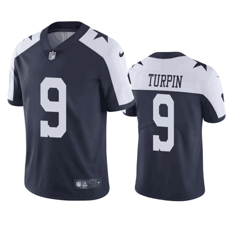 Navy/White Dallas Cowboys #9 KaVontae Turpin Thanksgiving Vapor Limited Stitched Football Jersey - DLC184