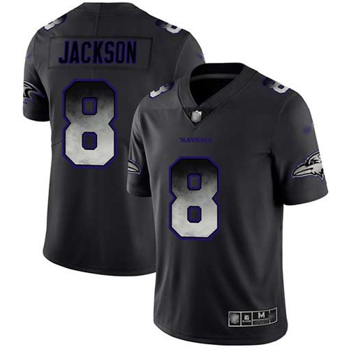 Nike Ravens #8 Lamar Jackson Black Stitched NFL Vapor Untouchable Limited Smoke Fashion Jersey - BRJ71