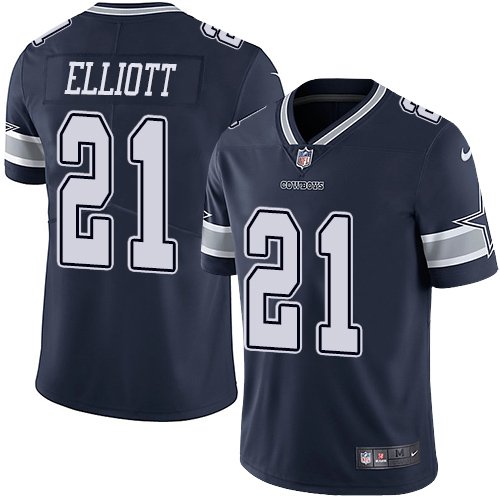 Nike Cowboys #21 Ezekiel Elliott Navy Blue Team Color Stitched NFL Vapor Untouchable Limited Jersey - DLC70