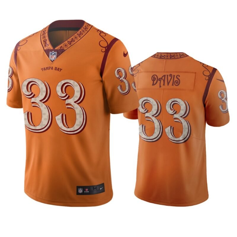 Tampa Bay Buccaneers #33 Carlton Davis Orange Vapor Limited City Edition Jersey - TBB195