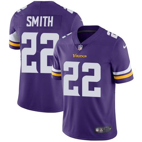 Nike Vikings #22 Harrison Smith Purple Team Color Stitched NFL Vapor Untouchable Limited Jersey - MVJ89