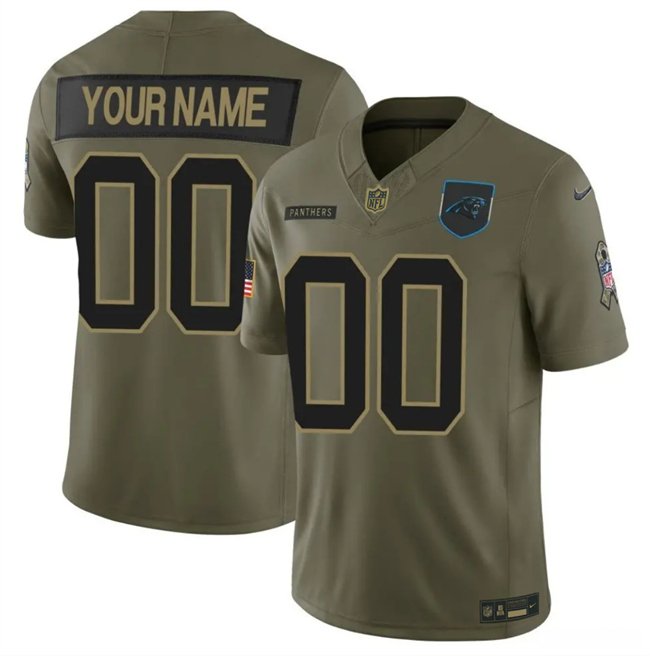 Olive Carolina Panthers Active Player Custom 2025 F.U.S.E. Salute to Service Limited Stitched Football Jersey - CPJ04