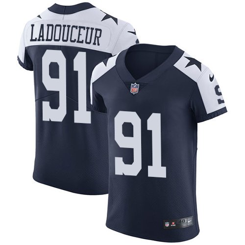 Nike Cowboys #91 L. P. Ladouceur Navy Blue Thanksgiving Stitched NFL Vapor Untouchable Throwback Elite Jersey - DLC06