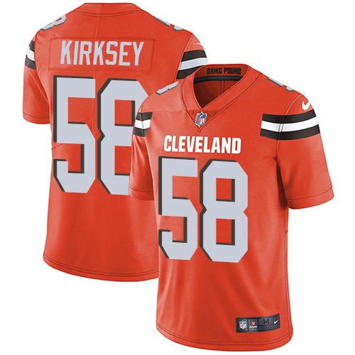 Nike Browns #58 Christian Kirksey Orange Alternate Stitched NFL Vapor Untouchable Limited Jersey - CLB236