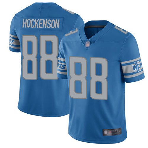 Nike Lions #88 T.J. Hockenson Blue Team Color Stitched NFL Vapor Untouchable Limited Jersey - DTL14