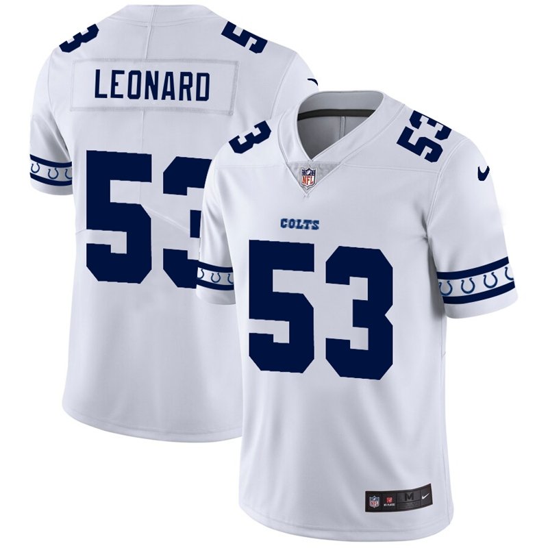 Indianapolis Colts #53 Darius Leonard Nike White Team Logo Vapor Limited NFL Jersey - IDC239