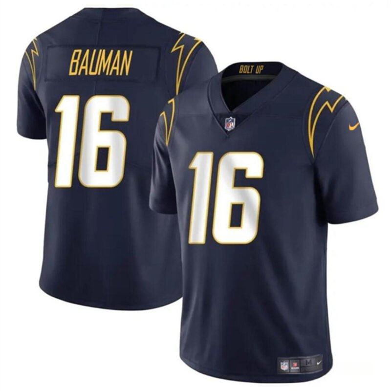 Navy Los Angeles Chargers #16 Casey Bauman 2024 Vapor Limited Stitched Football Jersey - LCJ223