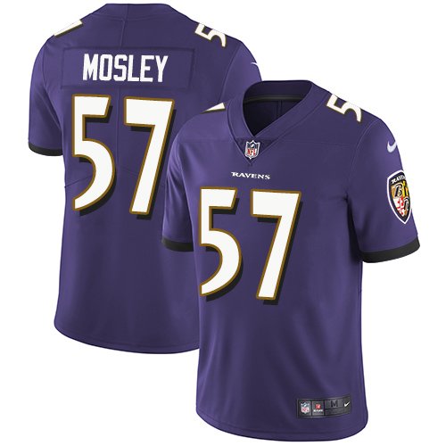 Nike Ravens #57 C.J. Mosley Purple Team Color Stitched NFL Vapor Untouchable Limited Jersey - BRJ30