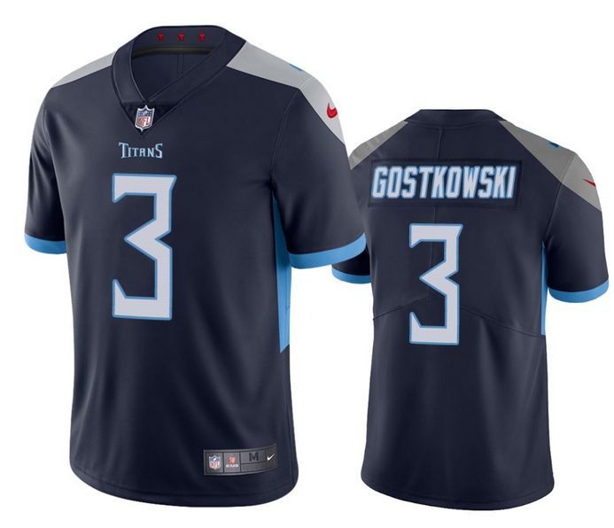 Navy Tennessee Titans #3 Stephen Gostkowski Vapor Untouchable Stitched Jersey - TNT233