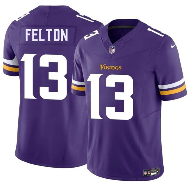 Purple Minnesota Vikings #13 Tai Felton 2025 Draft F.U.S.E. Vapor Untouchable Limited Stitched Jersey - MVJ117