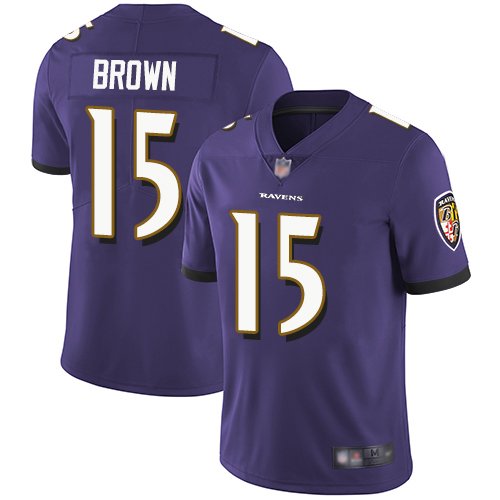 Nike Ravens #15 Marquise Brown Purple Team Color Stitched NFL Vapor Untouchable Limited Jersey - BRJ137