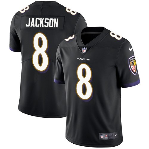 Nike Ravens #8 Lamar Jackson Black Alternate Stitched NFL Vapor Untouchable Limited Jersey - BRJ321