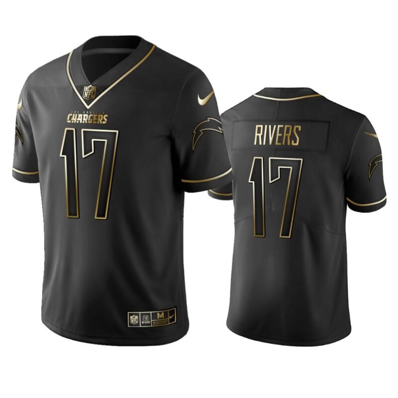 Chargers #17 Philip Rivers Stitched NFL Vapor Untouchable Limited Black Golden Jersey - LCJ255