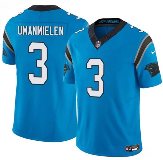 Blue Carolina Panthers #3 Princely Umanmielen 2025 F.U.S.E. Vapor Limited Stitched Football Jersey - CPJ20