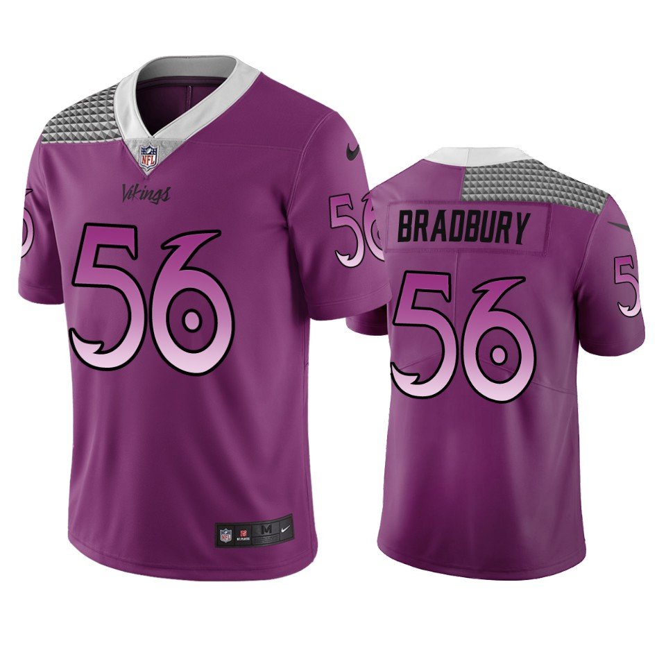 Minnesota Vikings #56 Garrett Bradbury Purple Vapor Limited City Edition NFL Jersey - MVJ113