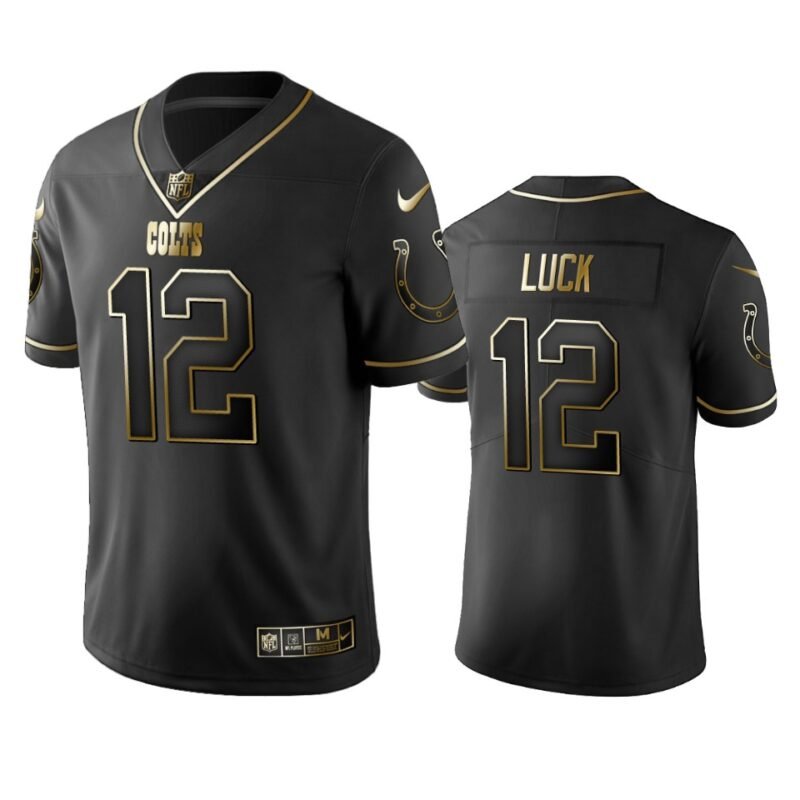 Colts #12 Andrew Luck Stitched NFL Vapor Untouchable Limited Black Golden Jersey - IDC204