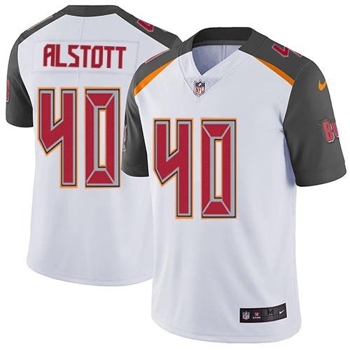 Nike Buccaneers #40 Mike Alstott White Stitched NFL Vapor Untouchable Limited Jersey - TBB43