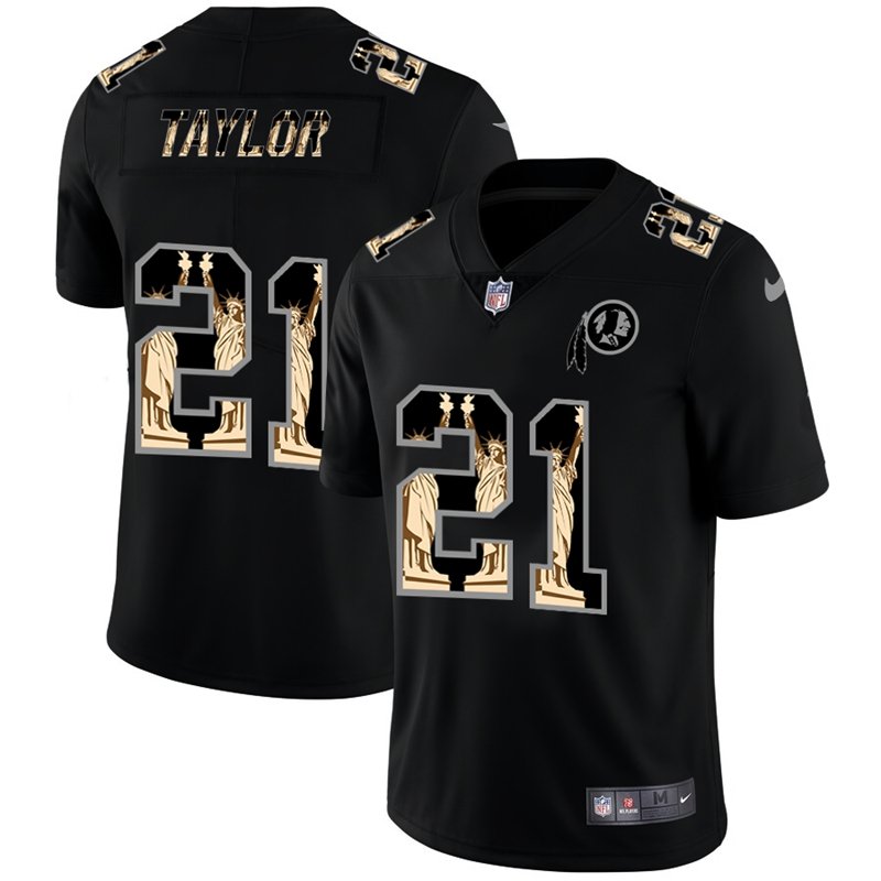 Washington Redskins #21 Sean Taylor Carbon Black Vapor Statue Of Liberty Limited NFL Jersey - WAC48