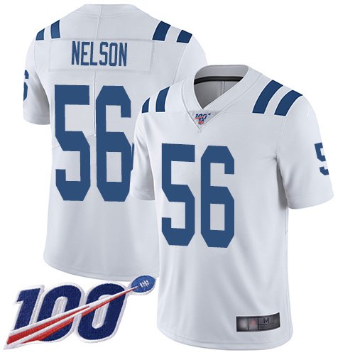 Nike Colts #56 Quenton Nelson White Stitched NFL 100th Season Vapor Limited Jersey - IDC248