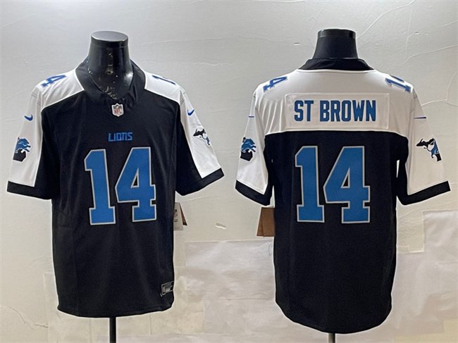 Black Detroit Lions #14 Amon-Ra St. Brown Alternate F.U.S.E. 2024 Michigan Patch Vapor Limited Stitched Jersey - DTL87