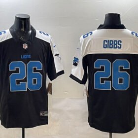 Black/White Detroit Lions #26 Jahmyr Gibbs F.U.S.E. 2024 Michigan Patch Vapor Limited Stitched Jersey - DTL219