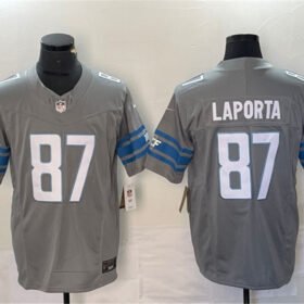 Grey Detroit Lions #87 Sam LaPorta 2023 F.U.S.E. Vapor Untouchable Limited Stitched Jersey - DTL106