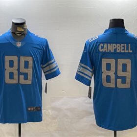 Blue Detroit Lions #89 Dan Campbell Vapor Untouchable Limited Stitched Football Jersey - DTL62
