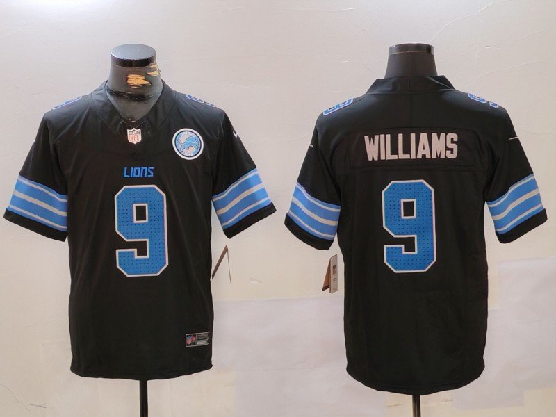 Black Detroit Lions #9 Jameson Williams 2024 F.U.S.E. 2nd Alternate With Patch Vapor Limited Stitched Jersey - DTL03