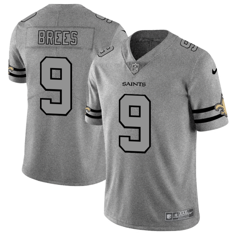 New Orleans Saints #9 Drew Brees Nike Gray Gridiron II Vapor Untouchable Limited NFL Jersey - NOS144