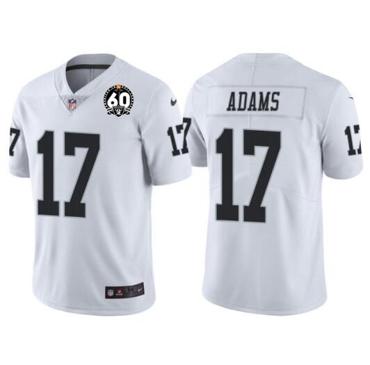 White Las Vegas Raiders #17 Davante Adams With 60th Anniversary Patch Vapor Limited Stitched Jersey - LVR258