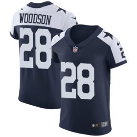 Nike Cowboys #28 Darren Woodson Navy Blue Thanksgiving Stitched NFL Vapor Untouchable Throwback Elite Jersey - DLC356