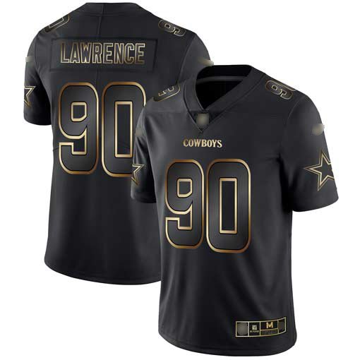 Nike Cowboys #90 Demarcus Lawrence Black/Gold Stitched NFL Vapor Untouchable Limited Jersey - DLC120